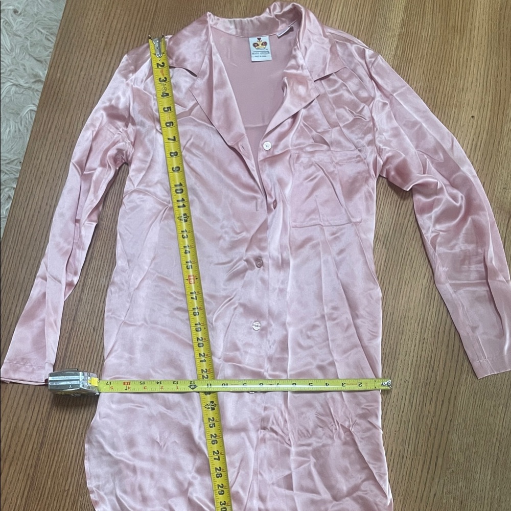 SILK Pink Women's Button-Front Sleep Shirt, size S